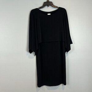 Chicos Small Black Dress Convertible Wear 3 Way Styling Solid Cape NWT $119